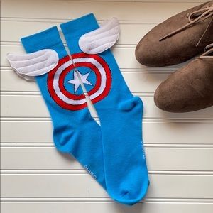 Plush Winged Capitan America Socks